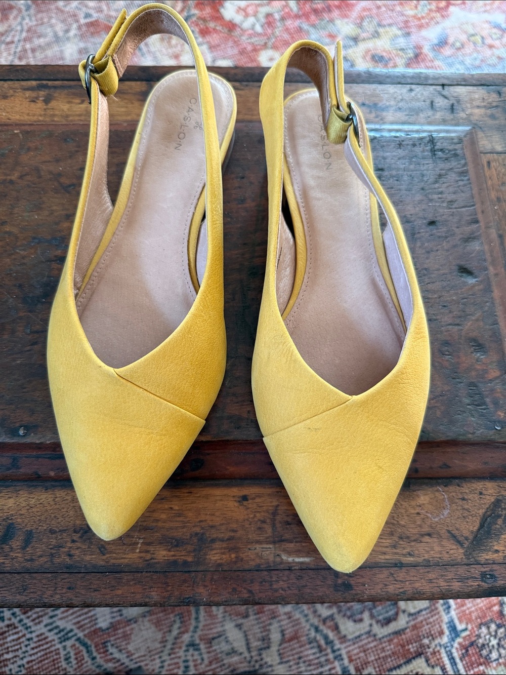 Caslon yellow suede leather  Slingback Flats size 8